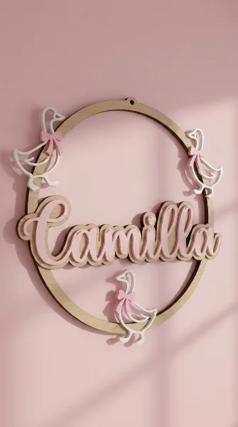 Dettaglio ghirlanda nascita personalizzata Camilla